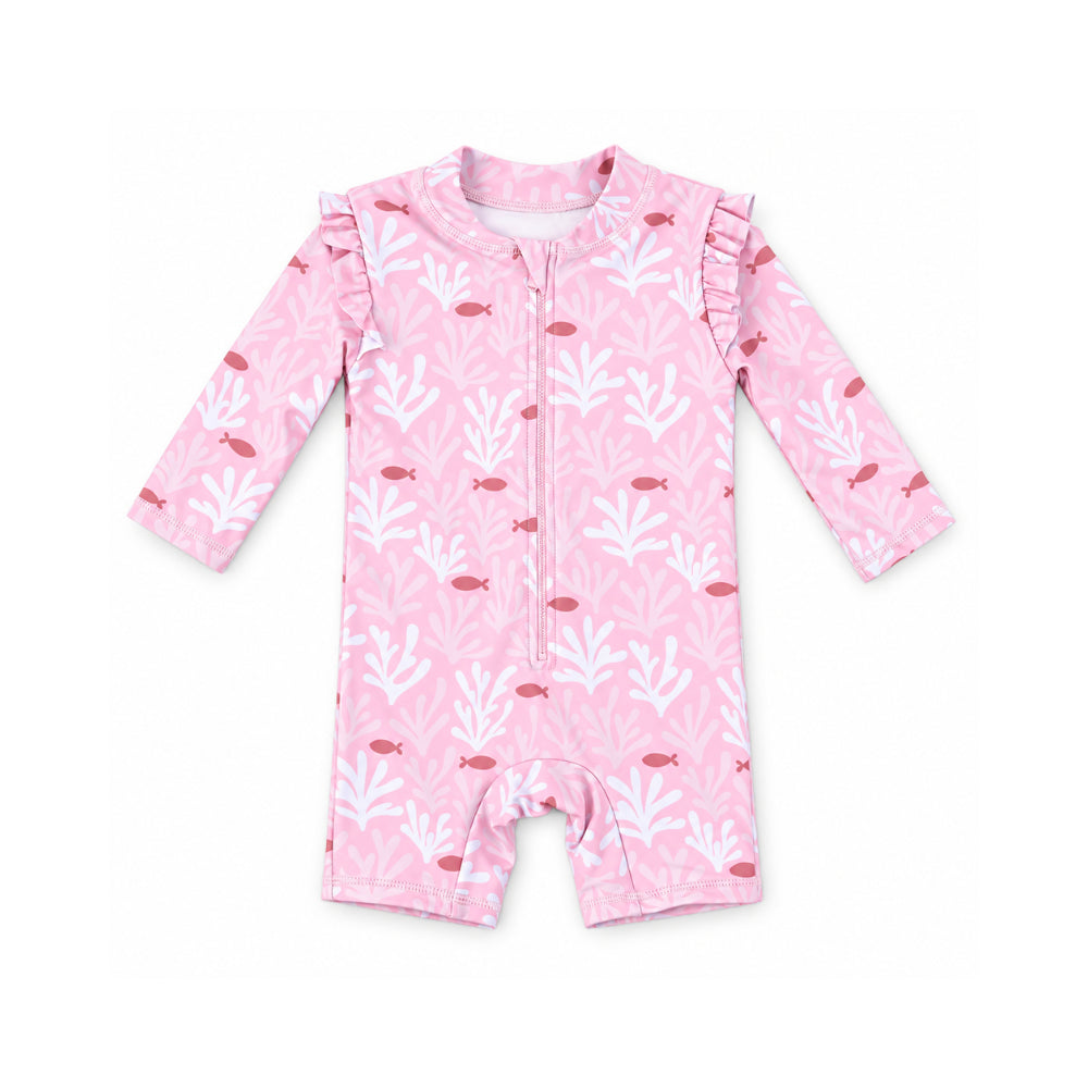 Salty Toes Series Baby Swim Frilled All In One - CORAL COVE